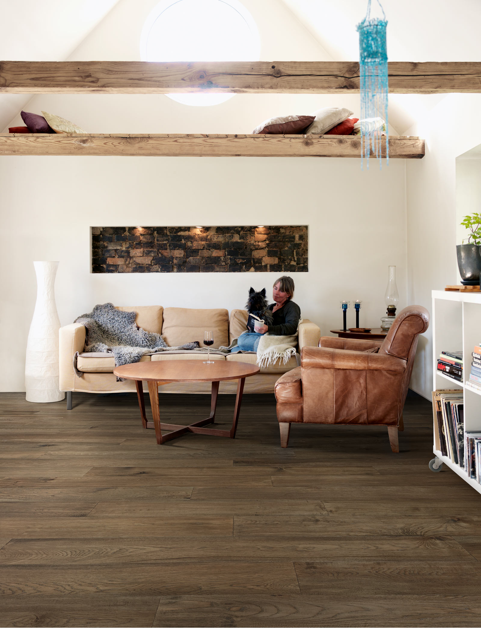 Brown engineered hardwood flooring
